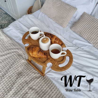 Wine & Snack Table OVAL with HANDLES